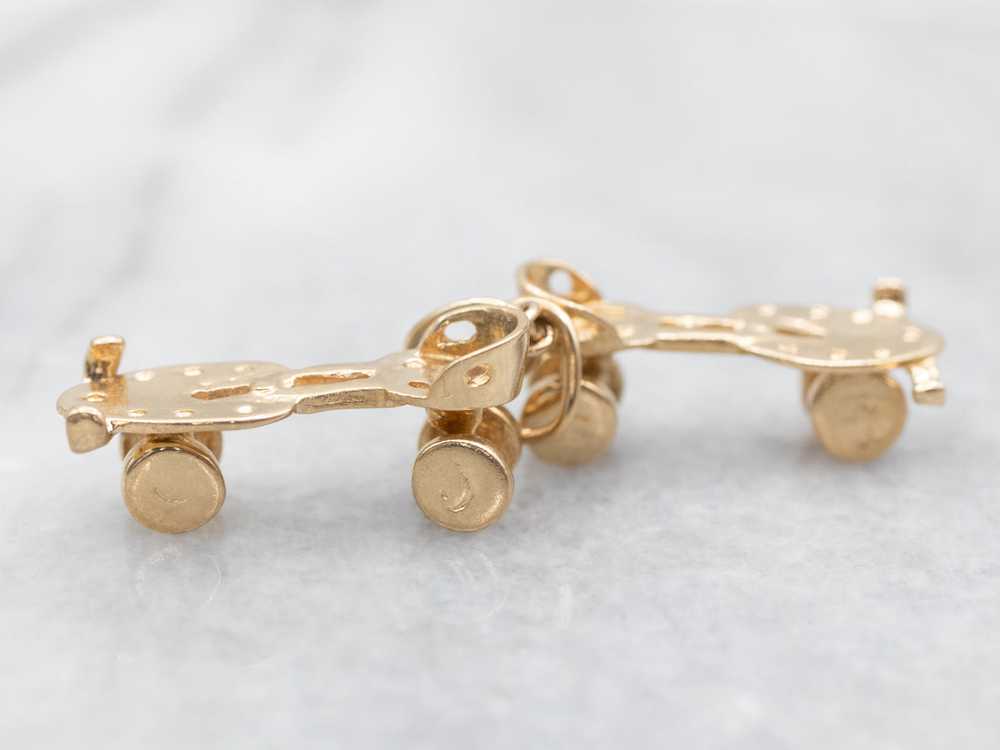 Vintage Gold Roller Skates Charm - image 2