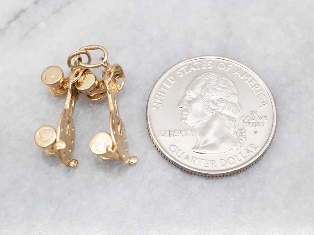 Vintage Gold Roller Skates Charm - image 4