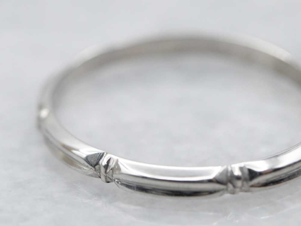 Platinum Patterned Wedding Band - image 2