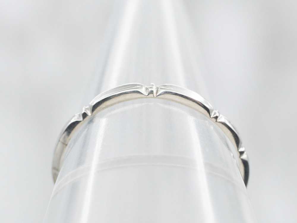 Platinum Patterned Wedding Band - image 3