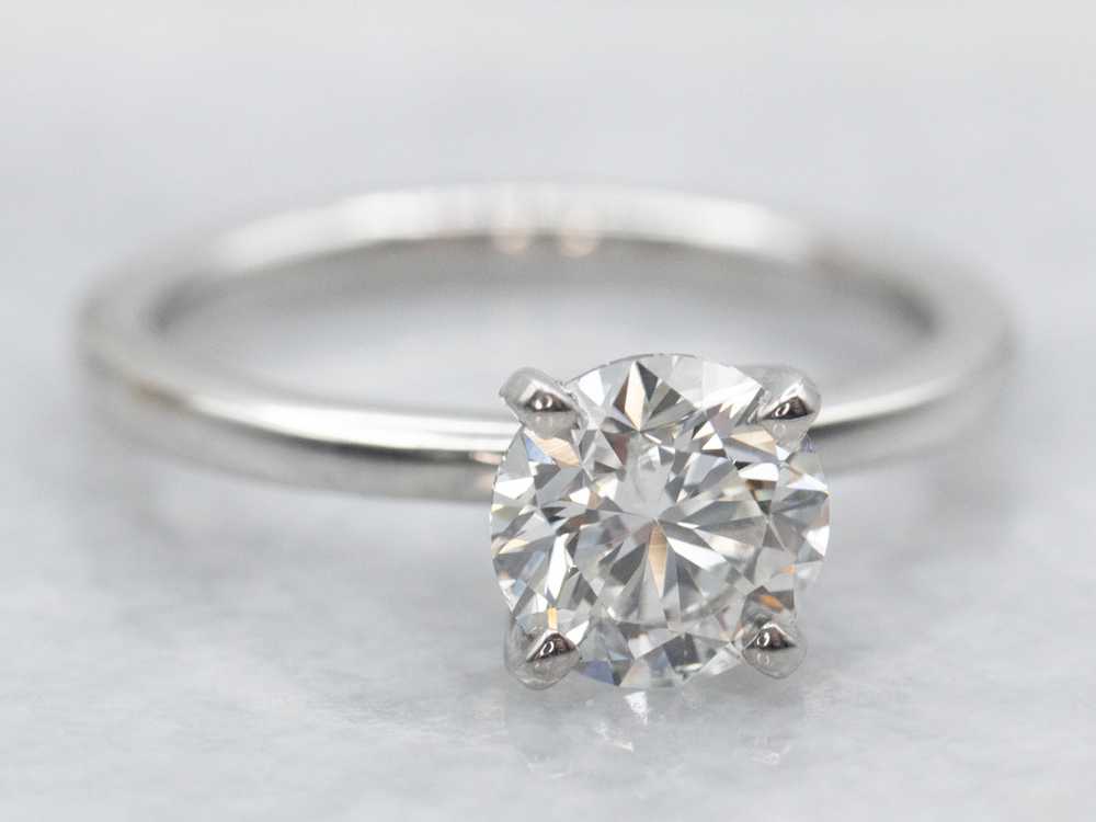 Platinum Diamond Solitaire Engagement Ring - image 1