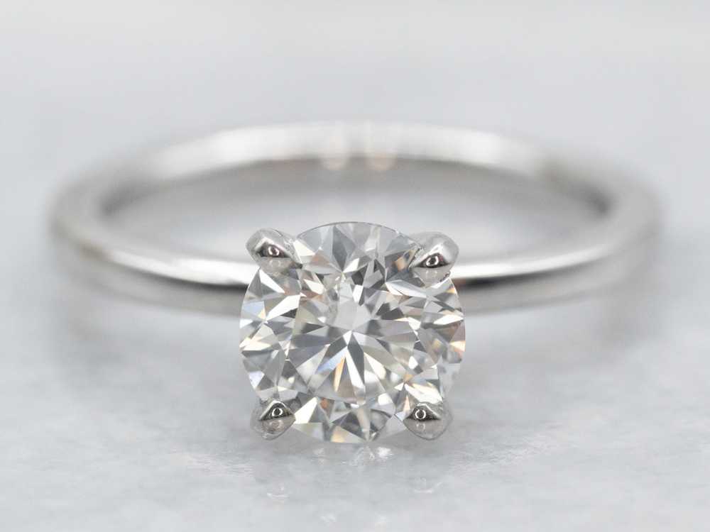 Platinum Diamond Solitaire Engagement Ring - image 2