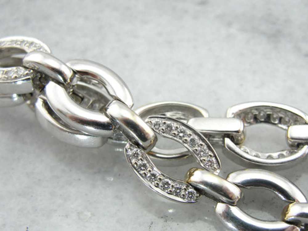 White Gold Diamond Link Bracelet - image 1