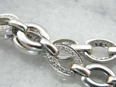 White Gold Diamond Link Bracelet - image 1