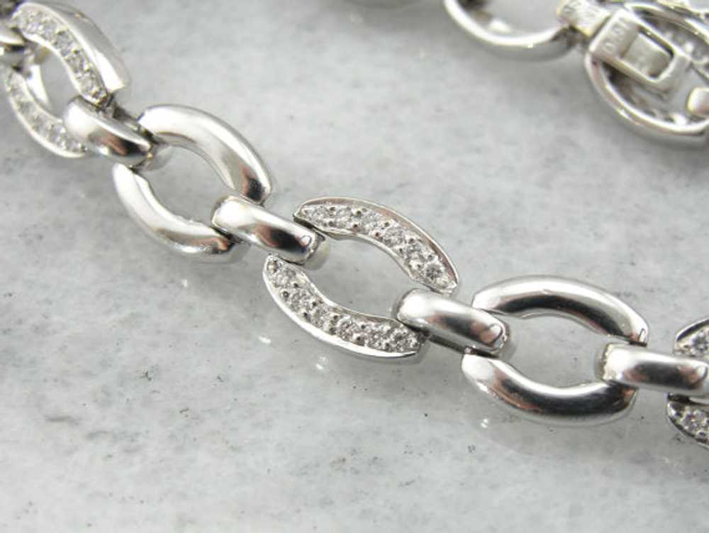 White Gold Diamond Link Bracelet - image 3