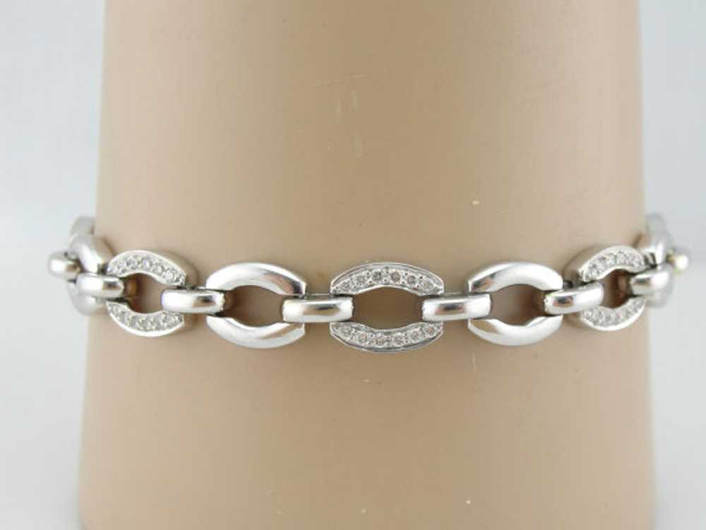 White Gold Diamond Link Bracelet - image 5