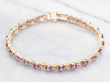 Amethyst X-Link Gemstone Tennis Bracelet - image 1