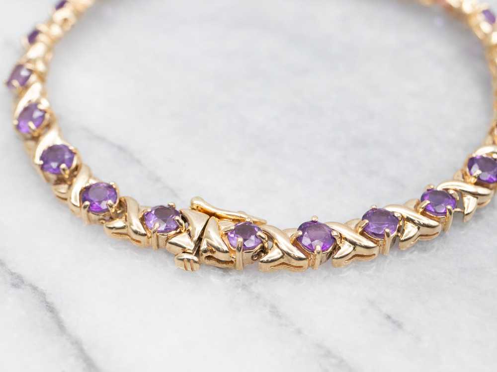 Amethyst X-Link Gemstone Tennis Bracelet - image 2