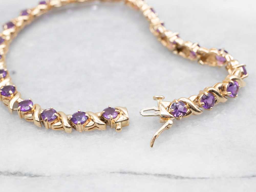 Amethyst X-Link Gemstone Tennis Bracelet - image 3