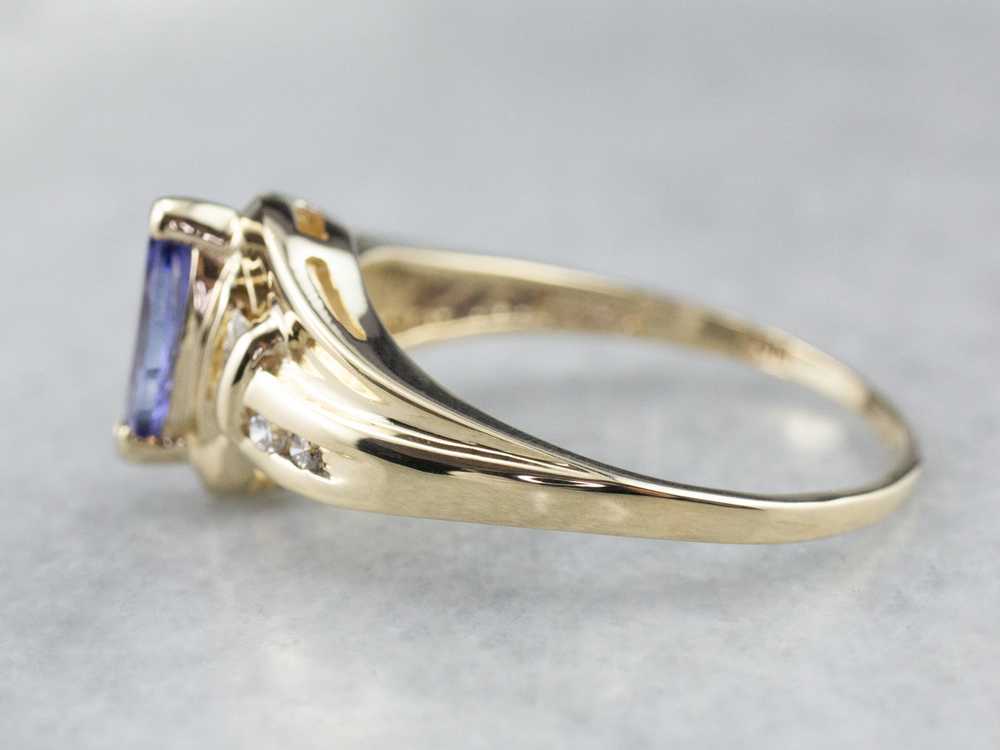 Marquise Tanzanite and Diamond Ring - image 4