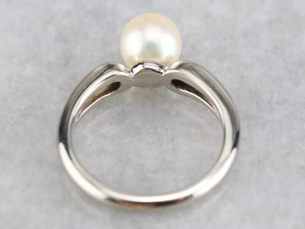 Vintage Pearl Solitaire Ring - image 3