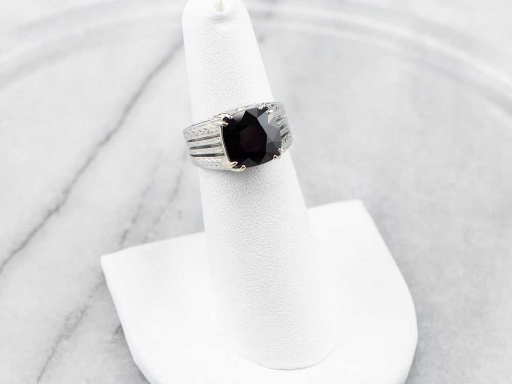 Vintage Purple Spinel White Gold Statement Ring - image 7