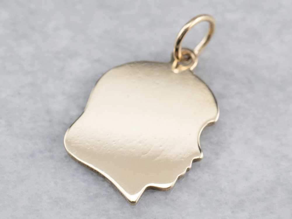 Girl Profile Gold Charm Pendant - image 2