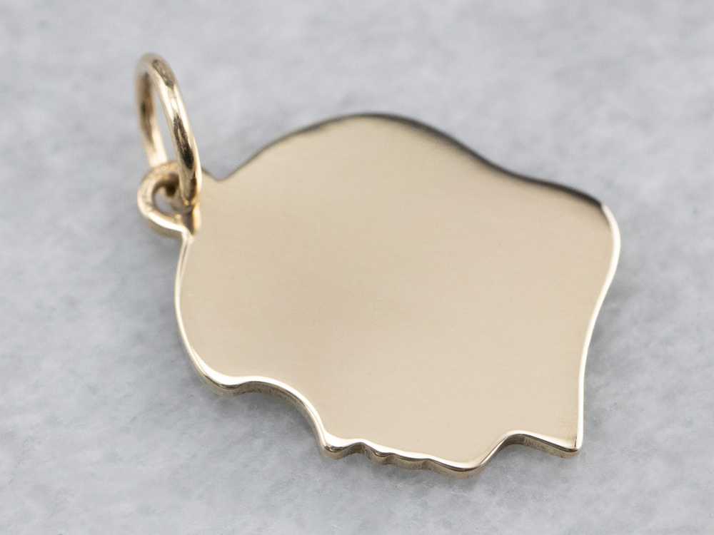 Girl Profile Gold Charm Pendant - image 4