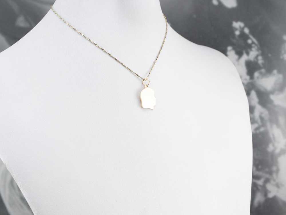 Girl Profile Gold Charm Pendant - image 9