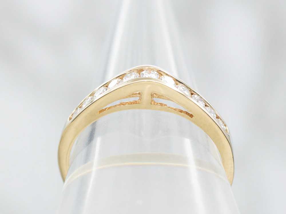 Pointed Channel Set Diamond Band - image 3