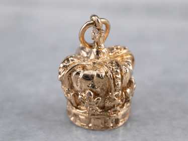 Heavy Gold Crown Charm - image 1