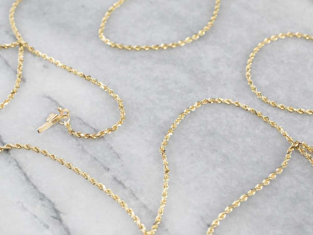 14K Gold Long Rope Twist Chain - image 1