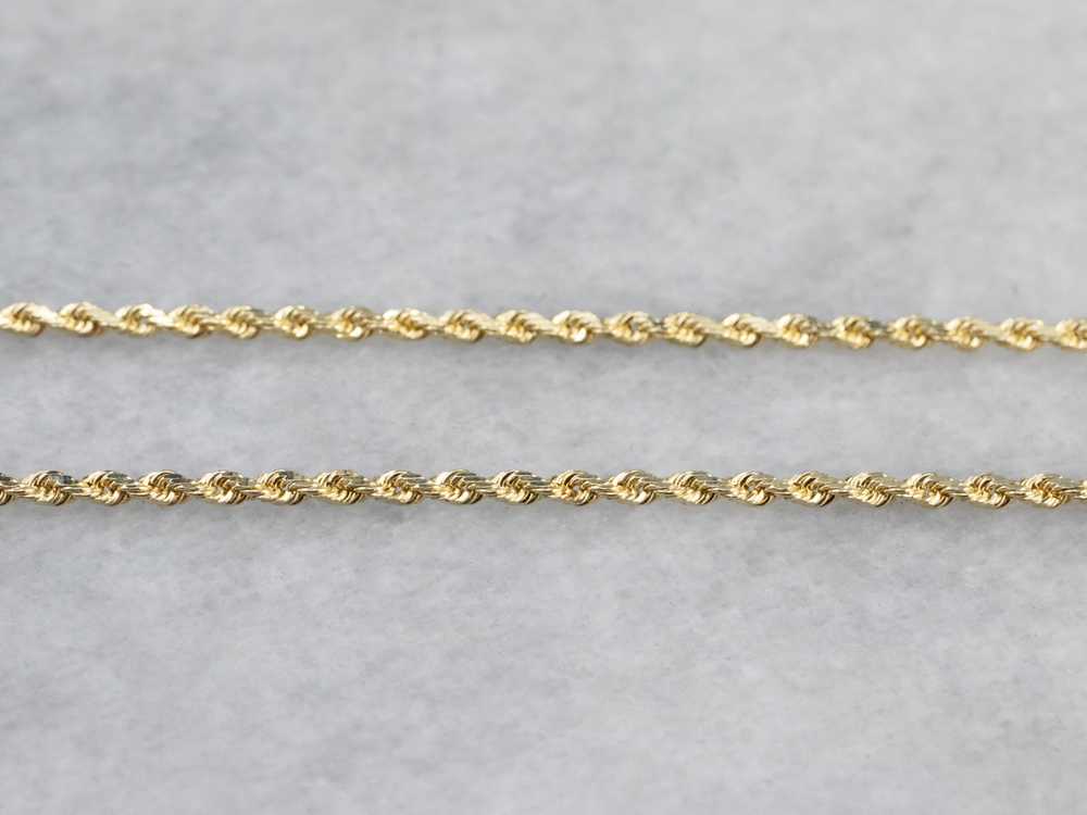 14K Gold Long Rope Twist Chain - image 3