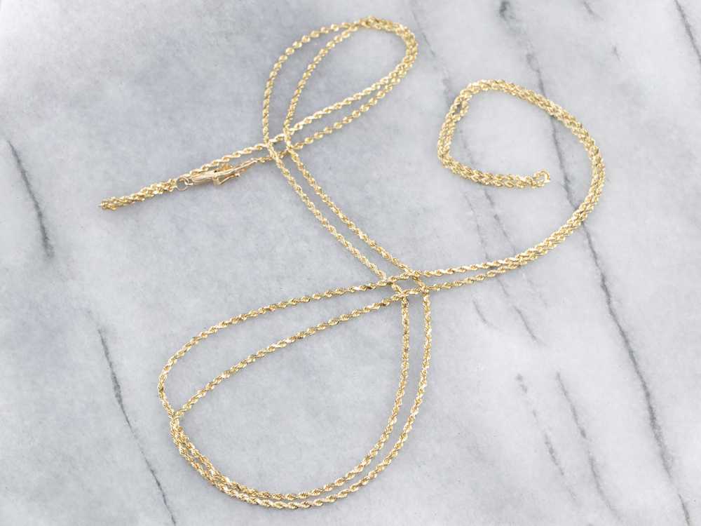 14K Gold Long Rope Twist Chain - image 4