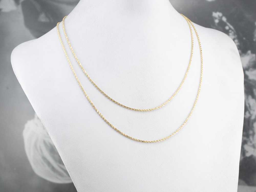 14K Gold Long Rope Twist Chain - image 5