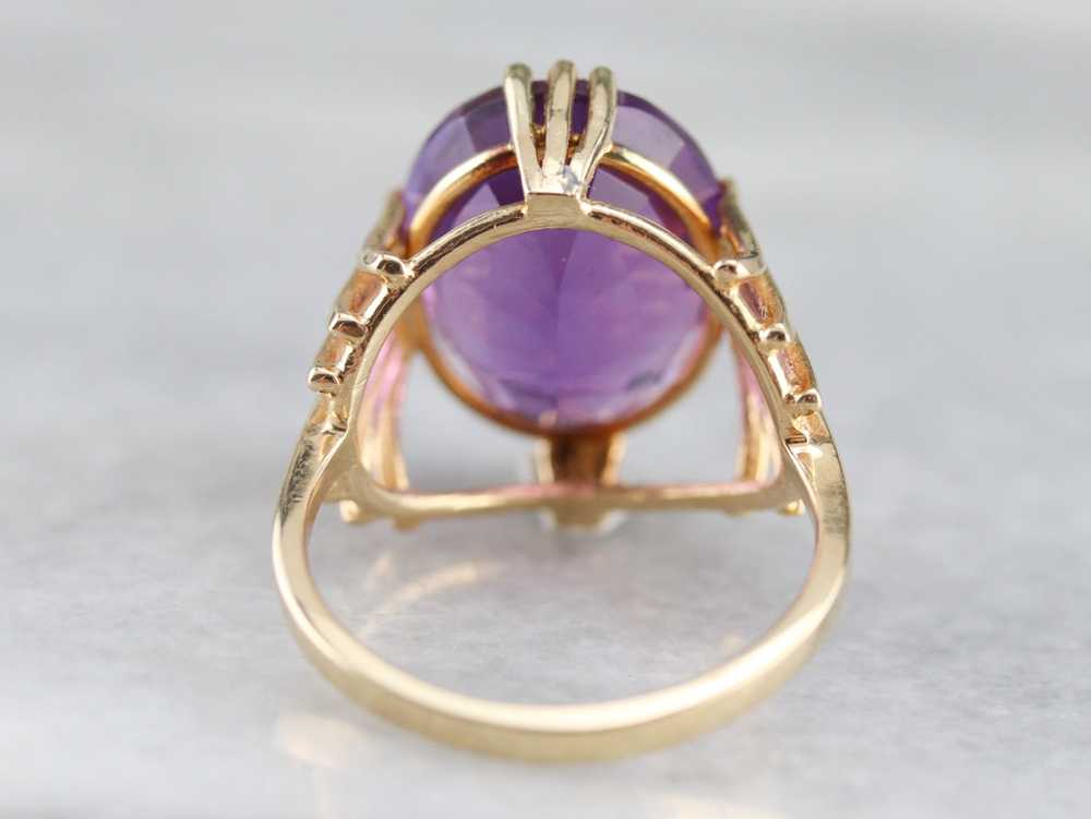 Amethyst with Fanned Shoulder Cocktail Ring - image 5