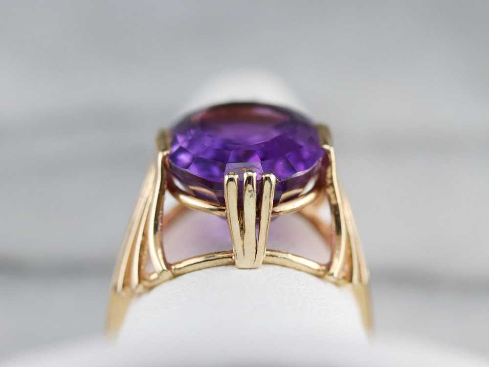 Amethyst with Fanned Shoulder Cocktail Ring - image 7