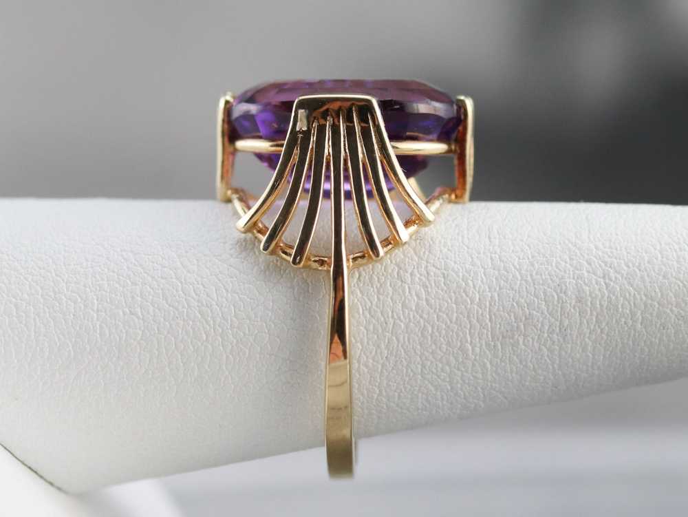 Amethyst with Fanned Shoulder Cocktail Ring - image 8