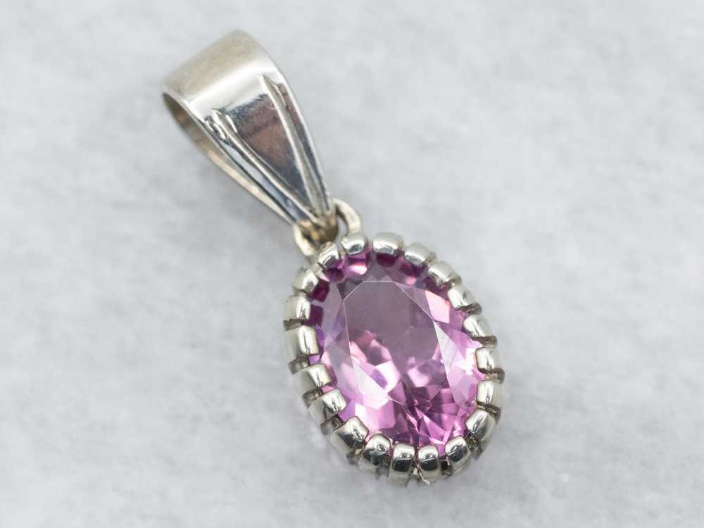 Sweet Pink Sapphire Solitaire Pendant - image 1