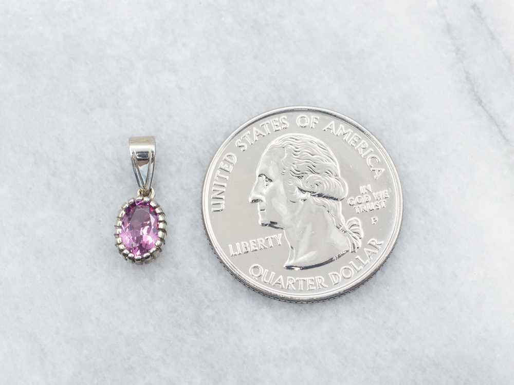 Sweet Pink Sapphire Solitaire Pendant - image 3