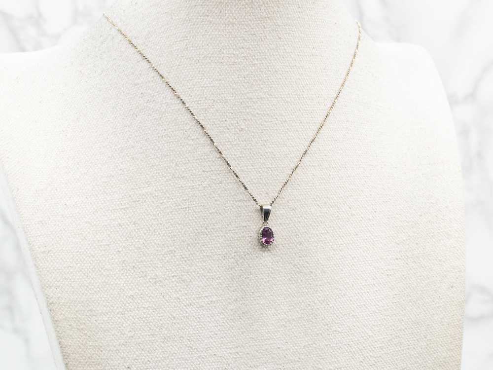 Sweet Pink Sapphire Solitaire Pendant - image 4