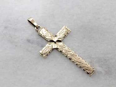 Vintage Engraved Cross, Unisex Style with Forget … - image 1