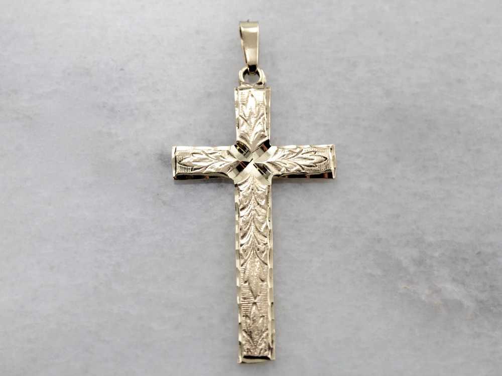 Vintage Engraved Cross, Unisex Style with Forget … - image 2