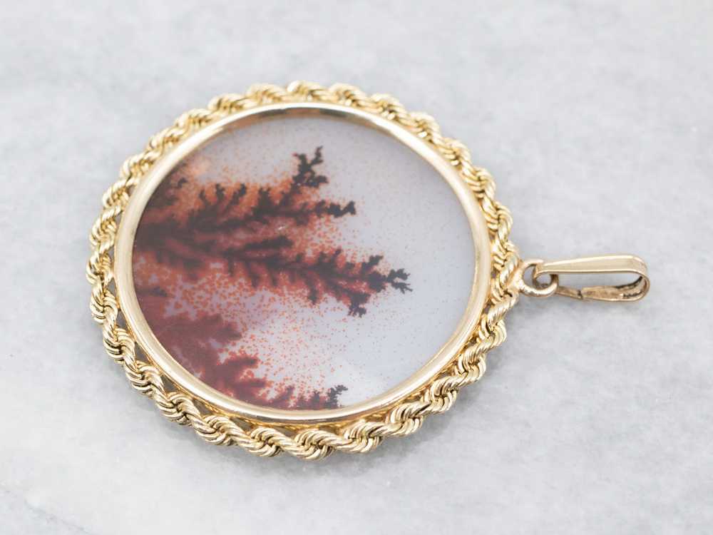 Twisting Gold Dendritic Agate Pendant - image 2