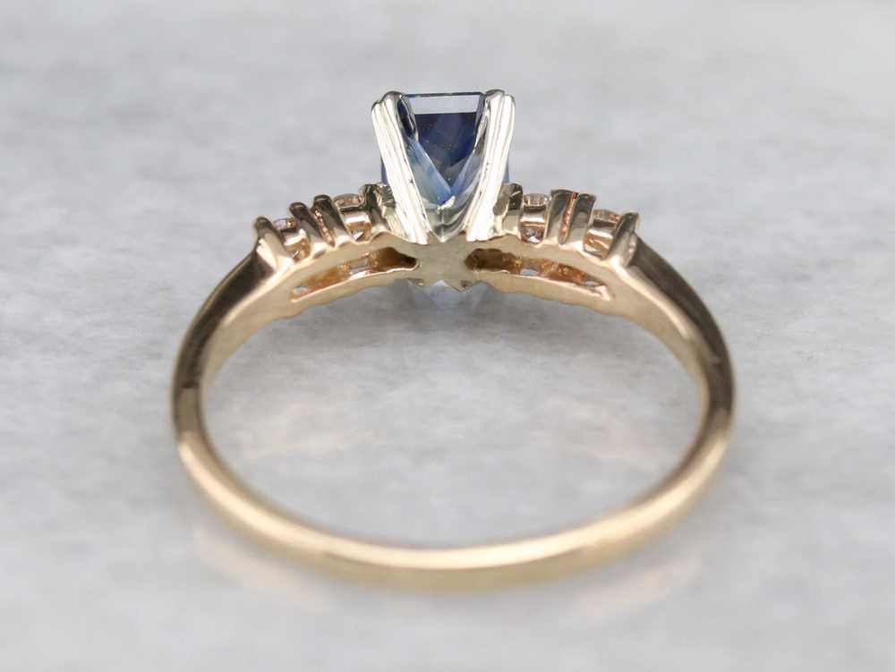 Emerald Cut Sapphire and Diamond Ring - image 5