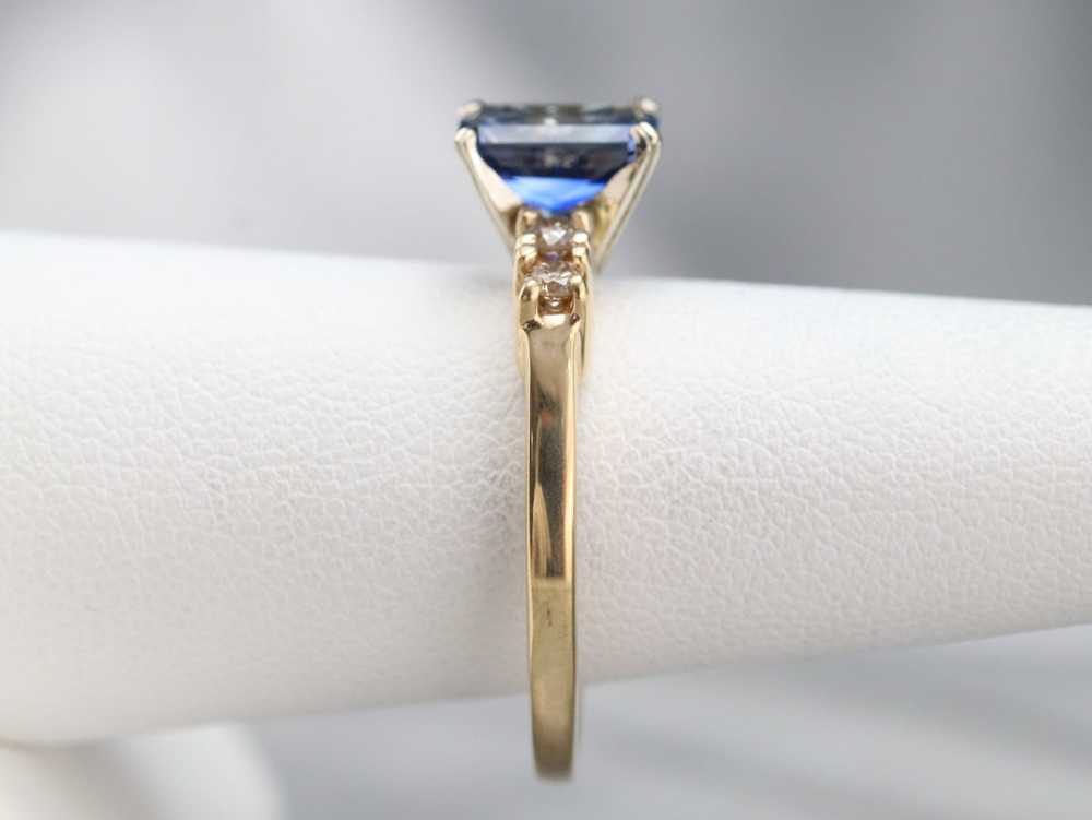 Emerald Cut Sapphire and Diamond Ring - image 9