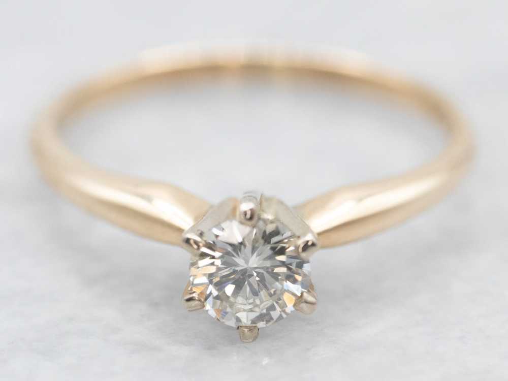 14K Yellow Gold Diamond Engagement Ring - image 1