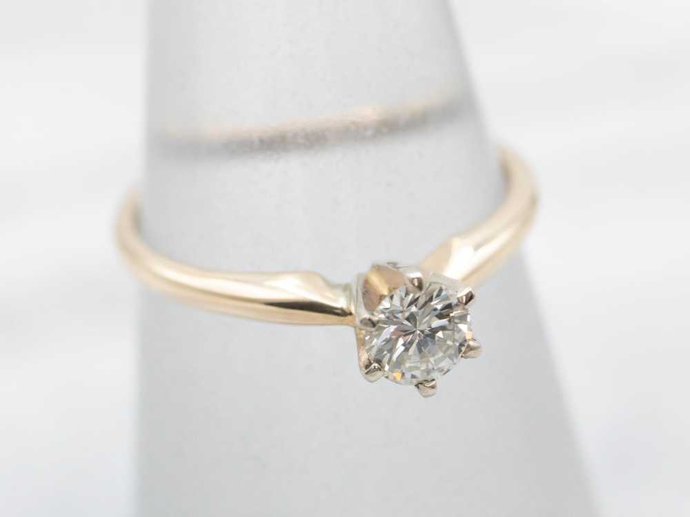 14K Yellow Gold Diamond Engagement Ring - image 3