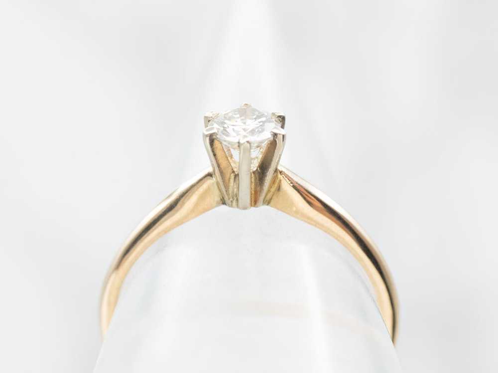 14K Yellow Gold Diamond Engagement Ring - image 4