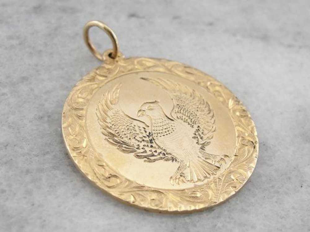 German Eagle Hand Engraved Medallion Pendant - image 2