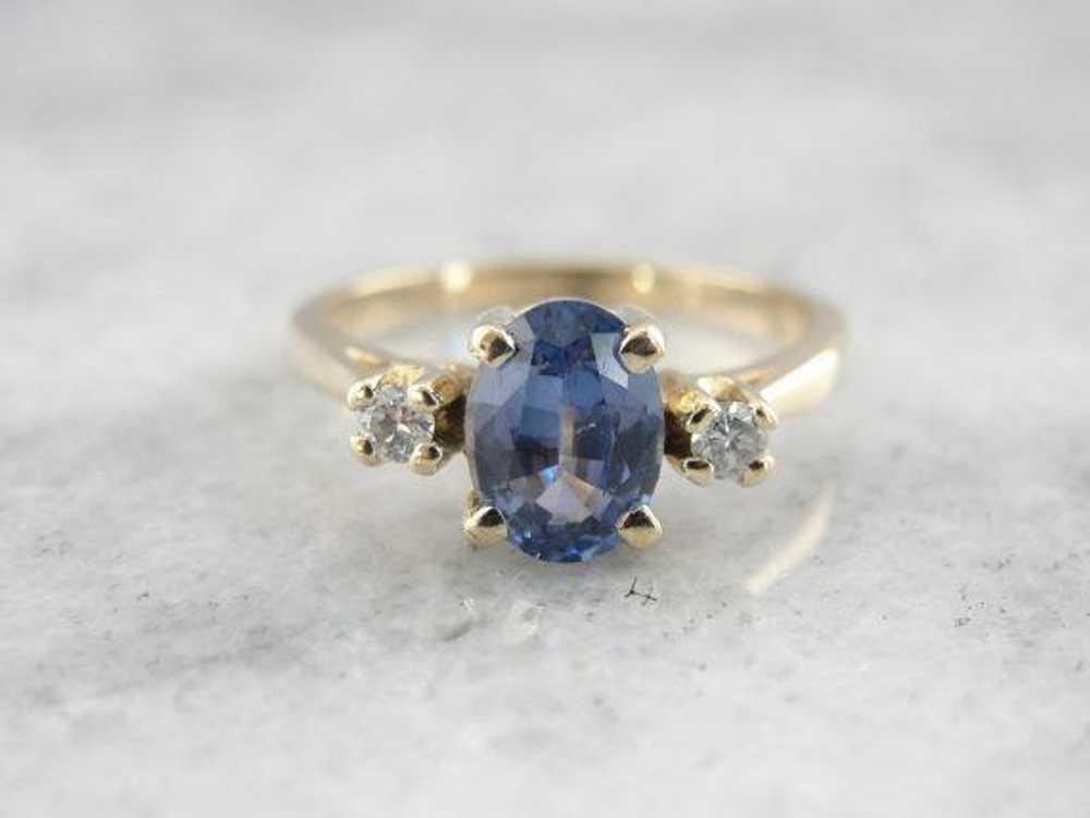 Ceylon Sapphire in Perfect Indigo Blue, Diamonds … - image 1