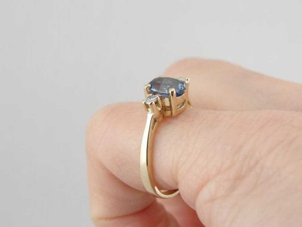 Ceylon Sapphire in Perfect Indigo Blue, Diamonds … - image 4