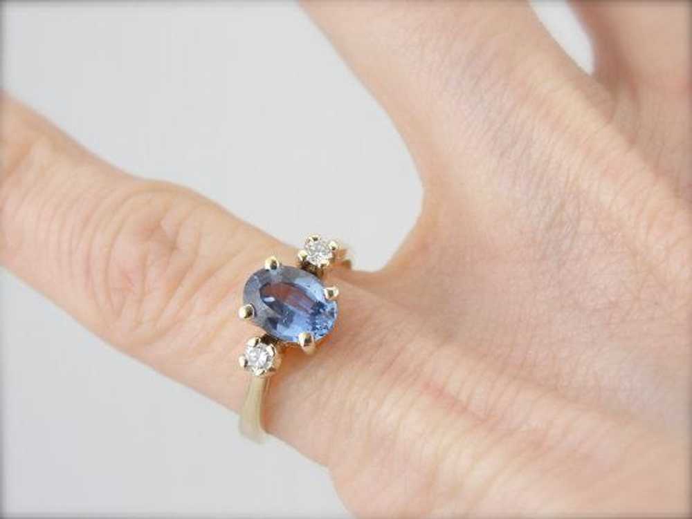 Ceylon Sapphire in Perfect Indigo Blue, Diamonds … - image 5