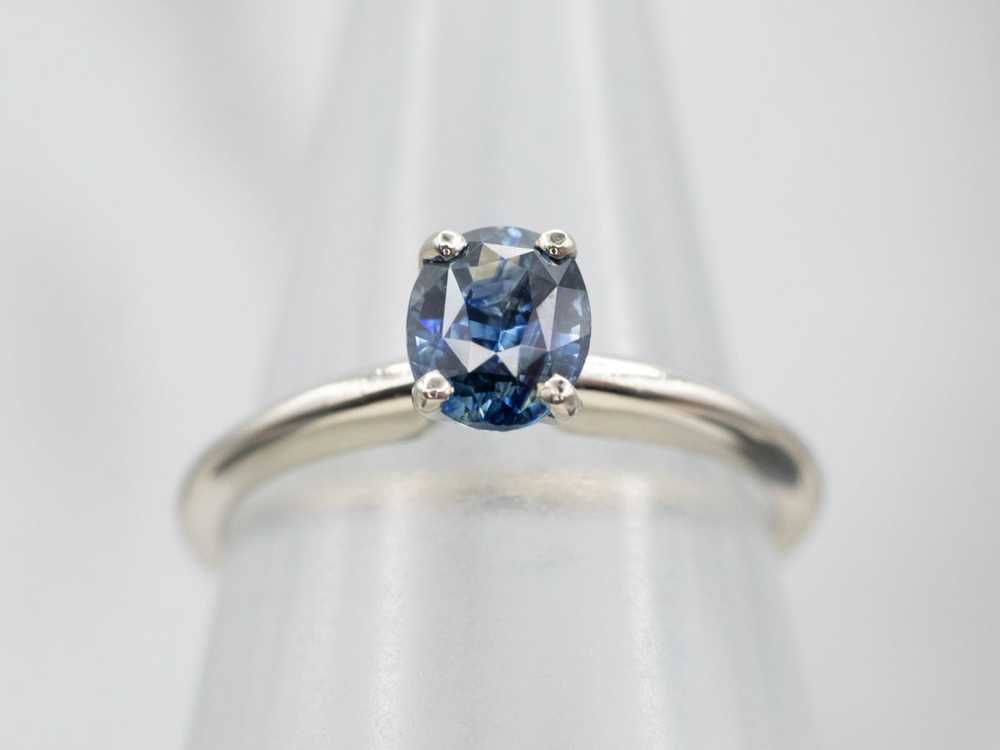 Sweet Solitaire Sapphire Engagement Ring - image 5