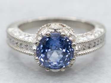 Sapphire Engagement Ring with Diamond Accents - image 1