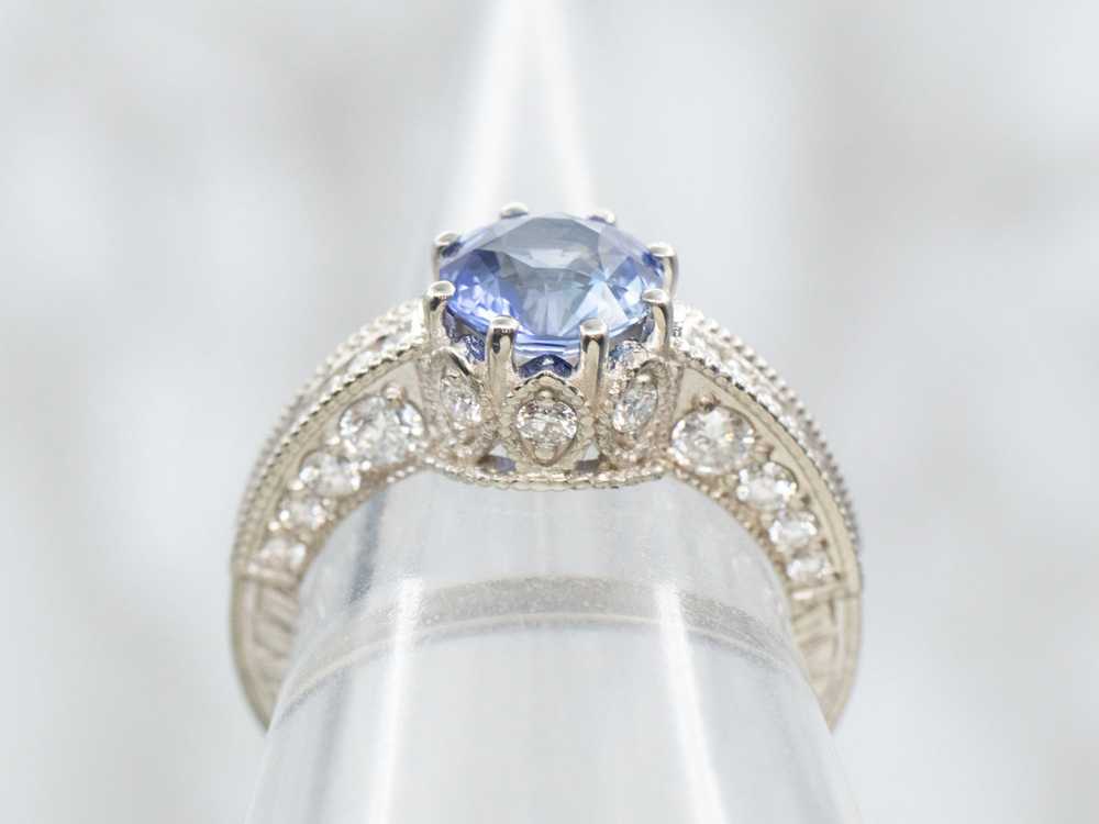 Sapphire Engagement Ring with Diamond Accents - image 3