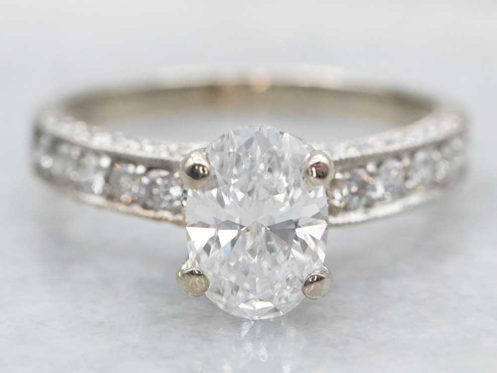 Modern Oval Cut Diamond Engagement Ring - image 1