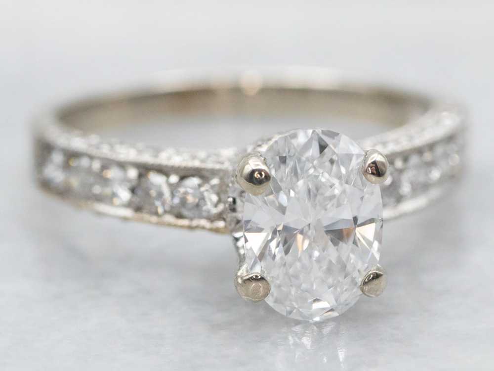 Modern Oval Cut Diamond Engagement Ring - image 2