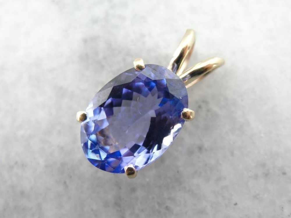 Bold and Beautiful Tanzanite Pendant with Shades … - image 1