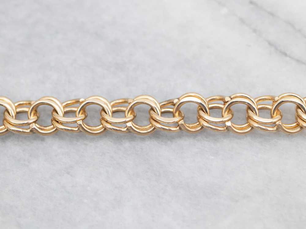 Vintage Double Link Charm Bracelet - image 3